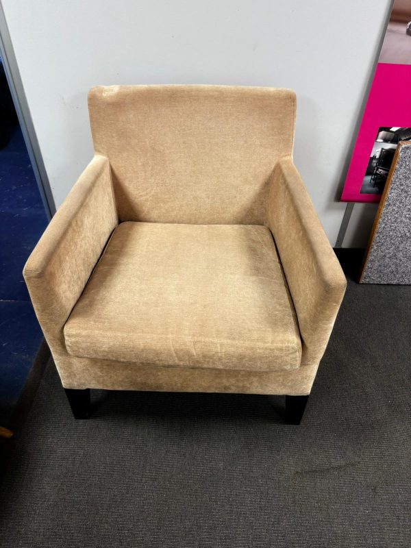 Occasional Chair Hotel Bedroom Cream Velvet Large Tub