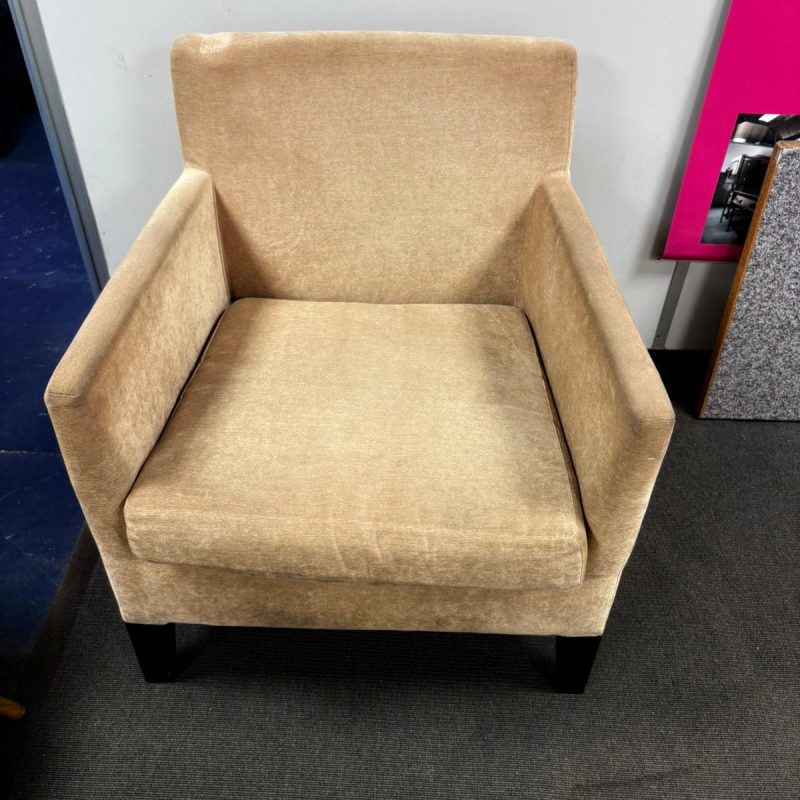 Occasional Chair Hotel Bedroom Cream Velvet Large Tub