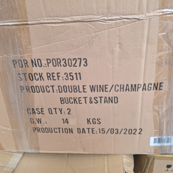 Double Wine/Champagne Bucket & Stand – Stainless Steel - Image 3